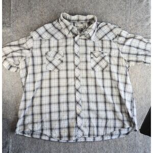 Wrangler Shirt Adult 3XL Plaid Pearl Snap Western Rodeo Rancher Distressed